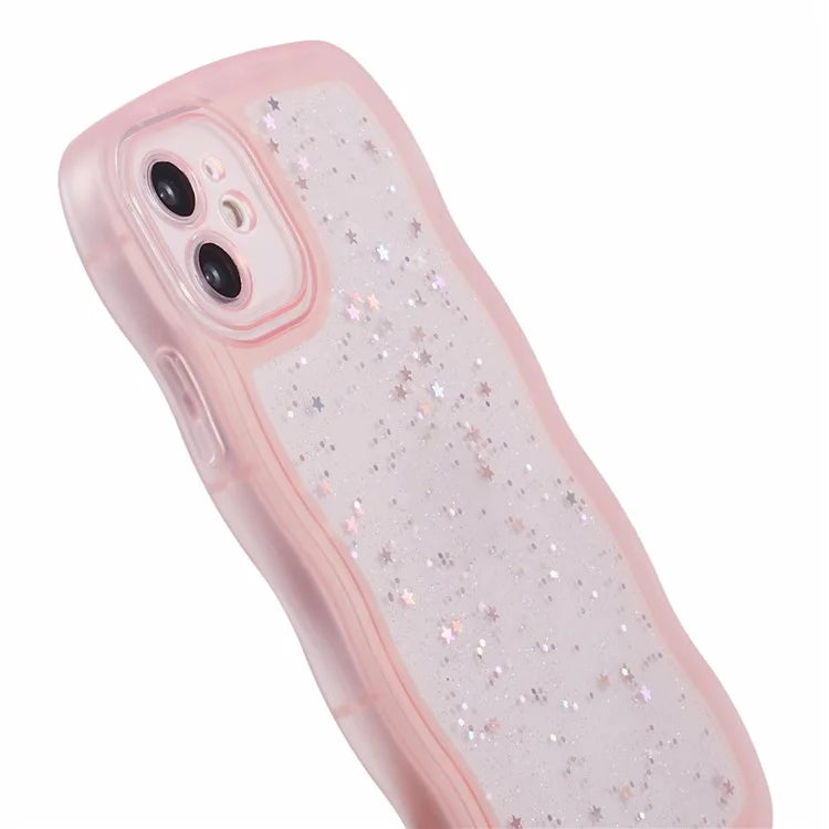 JTW Series for iPhone 12 Case Wavy Edge Star Sequins Epoxy Phone Cover
