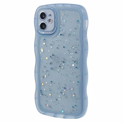JTW Series for iPhone 12 Case Wavy Edge Star Sequins Epoxy Phone Cover