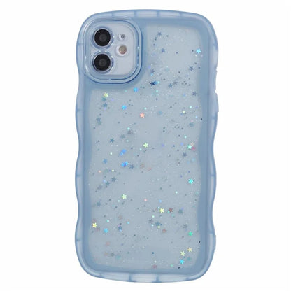 JTW Series for iPhone 12 Case Wavy Edge Star Sequins Epoxy Phone Cover