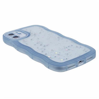 JTW Series for iPhone 12 Case Wavy Edge Star Sequins Epoxy Phone Cover