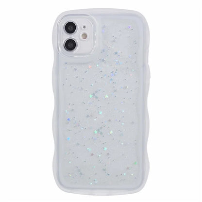 JTW Series for iPhone 12 Case Wavy Edge Star Sequins Epoxy Phone Cover