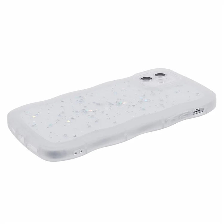 JTW Series for iPhone 12 Case Wavy Edge Star Sequins Epoxy Phone Cover