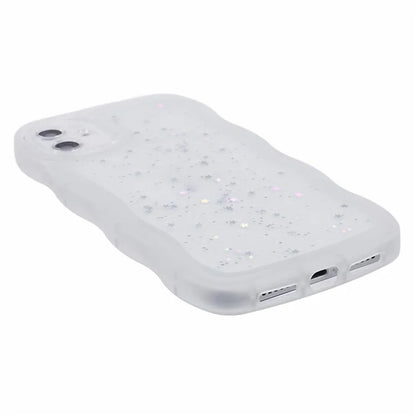 JTW Series for iPhone 12 Case Wavy Edge Star Sequins Epoxy Phone Cover