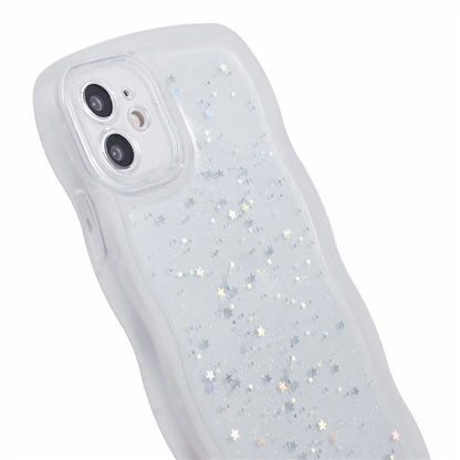 JTW Series for iPhone 12 Case Wavy Edge Star Sequins Epoxy Phone Cover