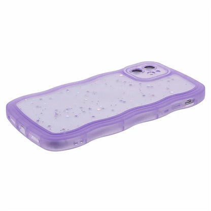 JTW Series for iPhone 12 Case Wavy Edge Star Sequins Epoxy Phone Cover