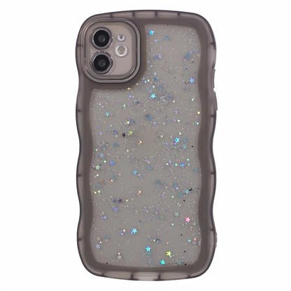 JTW Series for iPhone 12 Case Wavy Edge Star Sequins Epoxy Phone Cover