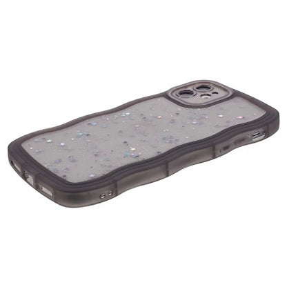 JTW Series for iPhone 12 Case Wavy Edge Star Sequins Epoxy Phone Cover
