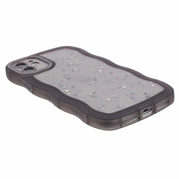JTW Series for iPhone 12 Case Wavy Edge Star Sequins Epoxy Phone Cover