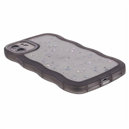 JTW Series for iPhone 12 Case Wavy Edge Star Sequins Epoxy Phone Cover