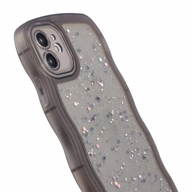 JTW Series for iPhone 12 Case Wavy Edge Star Sequins Epoxy Phone Cover