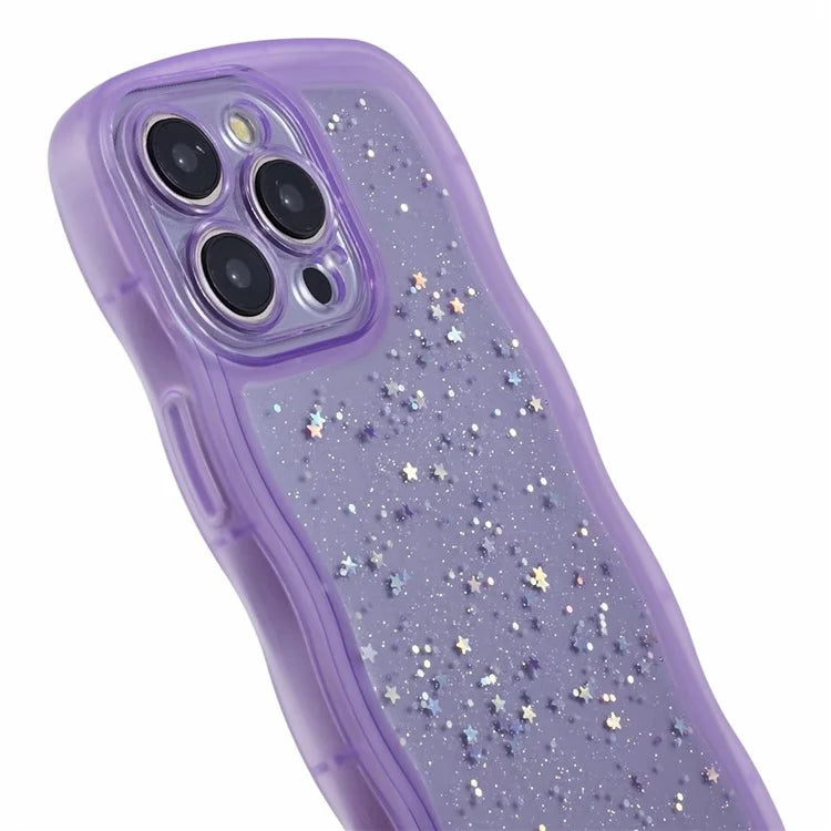 JTW Series for iPhone 12 Pro Max Case Epoxy Glitter Stars TPU Cover