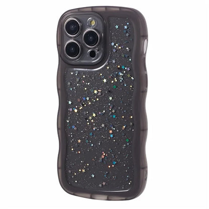 JTW Series for iPhone 12 Pro Max Case Epoxy Glitter Stars TPU Cover
