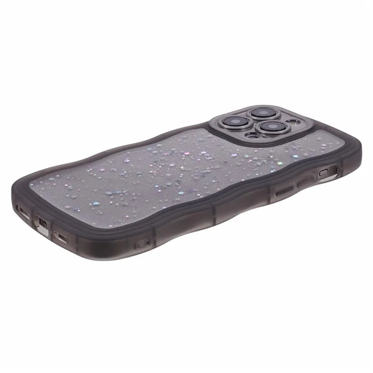 JTW Series for iPhone 12 Pro Max Case Epoxy Glitter Stars TPU Cover