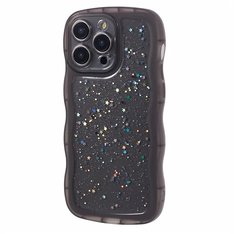 JTW Series for iPhone 13 Pro Max Case Wavy Frame Soft TPU Epoxy Phone Cover