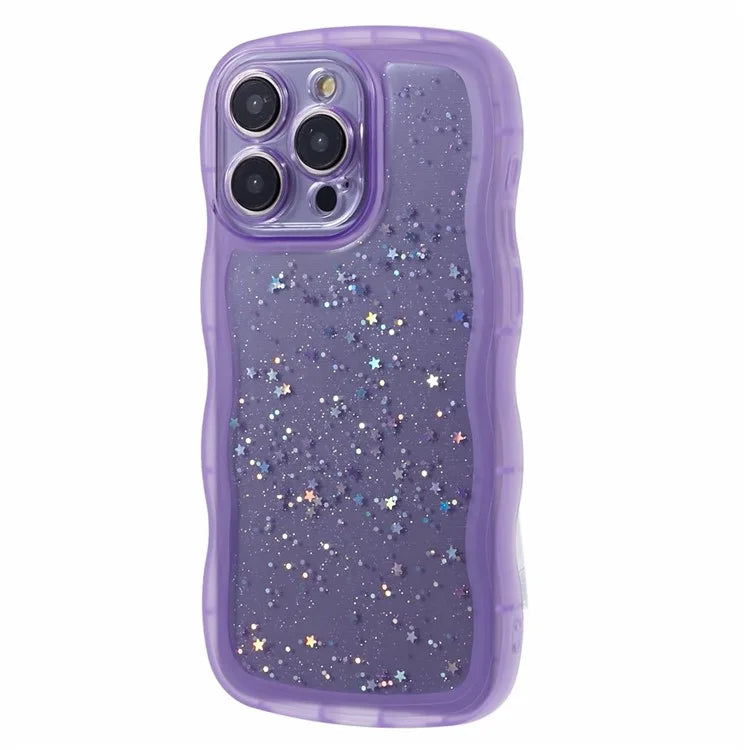 JTW Series for iPhone 15 Pro Max Epoxy Case Glitter Stars TPU Phone Cover