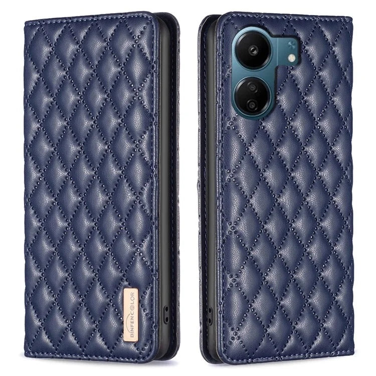 BINFEN COLOR BF Style-16 For Xiaomi Redmi 13C 4G / Poco C65 4G Case Card Holder Book Style Leather Cover