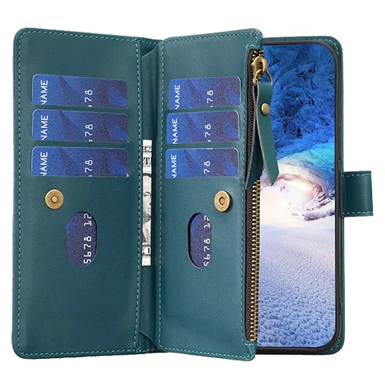 BF Style-19 for Xiaomi Redmi 13C 4G / Poco C65 4G Zipper Pocket Phone Wallet Case PU Leather Anti-drop Cover
