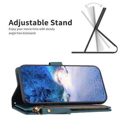 BF Style-19 for Xiaomi Redmi 13C 4G / Poco C65 4G Zipper Pocket Phone Wallet Case PU Leather Anti-drop Cover