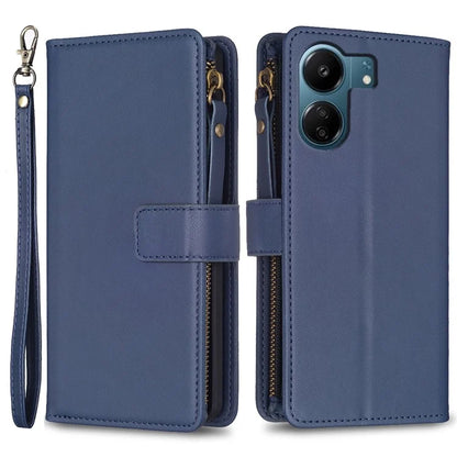 BF Style-19 for Xiaomi Redmi 13C 4G / Poco C65 4G Zipper Pocket Phone Wallet Case PU Leather Anti-drop Cover