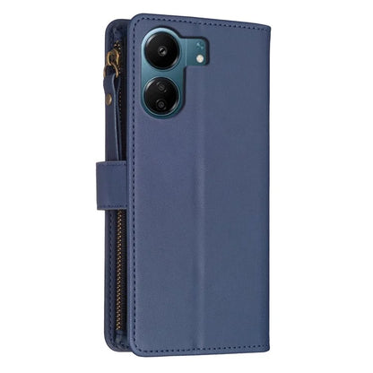 BF Style-19 for Xiaomi Redmi 13C 4G / Poco C65 4G Zipper Pocket Phone Wallet Case PU Leather Anti-drop Cover