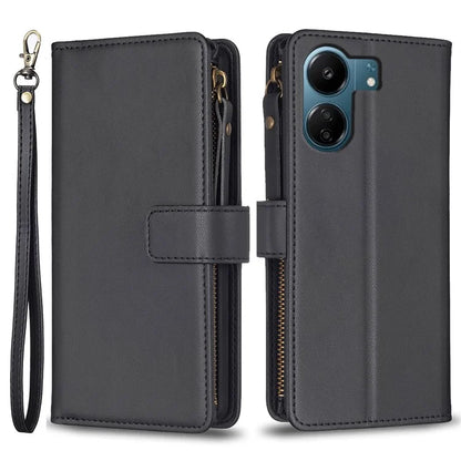 BF Style-19 for Xiaomi Redmi 13C 4G / Poco C65 4G Zipper Pocket Phone Wallet Case PU Leather Anti-drop Cover