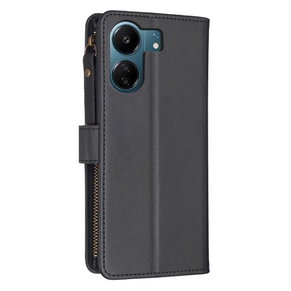BF Style-19 for Xiaomi Redmi 13C 4G / Poco C65 4G Zipper Pocket Phone Wallet Case PU Leather Anti-drop Cover