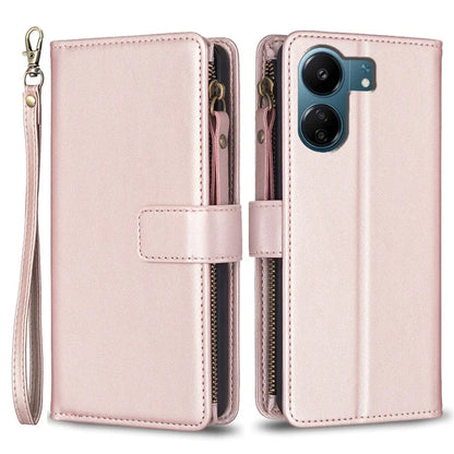 BF Style-19 for Xiaomi Redmi 13C 4G / Poco C65 4G Zipper Pocket Phone Wallet Case PU Leather Anti-drop Cover