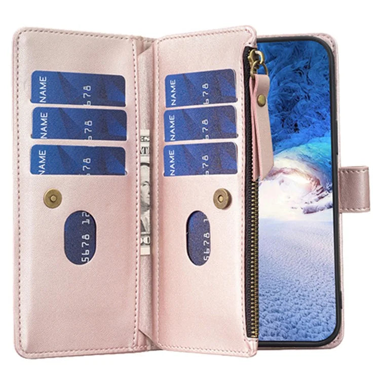 BF Style-19 for Xiaomi Redmi 13C 4G / Poco C65 4G Zipper Pocket Phone Wallet Case PU Leather Anti-drop Cover