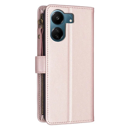 BF Style-19 for Xiaomi Redmi 13C 4G / Poco C65 4G Zipper Pocket Phone Wallet Case PU Leather Anti-drop Cover