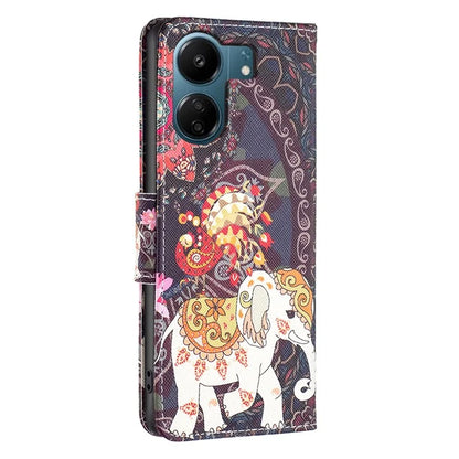 For Xiaomi Redmi 13C 4G / Poco C65 4G Case Pattern Printing Phone Wallet Stand Cover