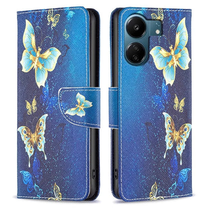 For Xiaomi Redmi 13C 4G / Poco C65 4G Case Pattern Printing Phone Wallet Stand Cover