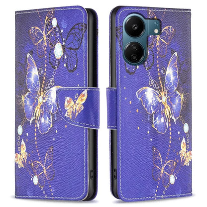 For Xiaomi Redmi 13C 4G / Poco C65 4G Case Pattern Printing Phone Wallet Stand Cover