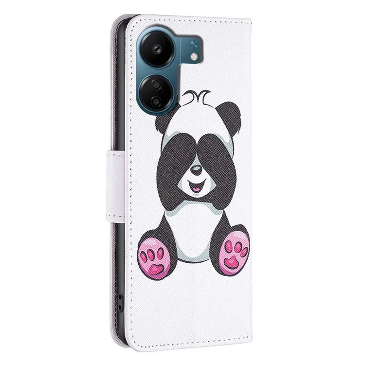 For Xiaomi Redmi 13C 4G / Poco C65 4G Case Pattern Printing Phone Wallet Stand Cover