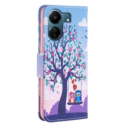 For Xiaomi Redmi 13C 4G / Poco C65 4G Case Pattern Printing Phone Wallet Stand Cover