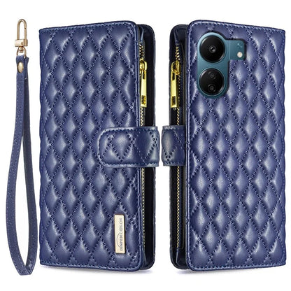 BINFEN COLOR BF Style-15 For Xiaomi Redmi 13C 4G / Poco C65 4G Case Zipper Wallet Horizontal Stand Leather Cover