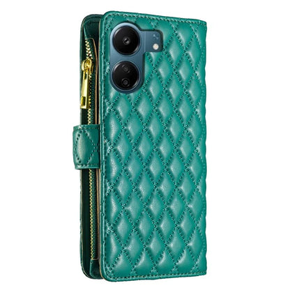 BINFEN COLOR BF Style-15 For Xiaomi Redmi 13C 4G / Poco C65 4G Case Zipper Wallet Horizontal Stand Leather Cover