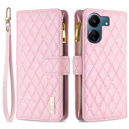 BINFEN COLOR BF Style-15 For Xiaomi Redmi 13C 4G / Poco C65 4G Case Zipper Wallet Horizontal Stand Leather Cover