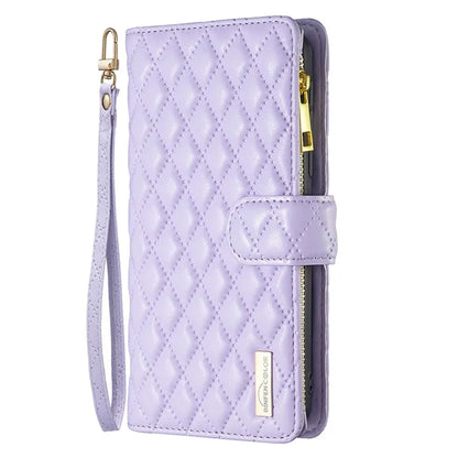 BINFEN COLOR BF Style-15 For Xiaomi Redmi 13C 4G / Poco C65 4G Case Zipper Wallet Horizontal Stand Leather Cover