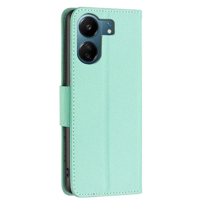 For Xiaomi Redmi 13C 4G / Poco C65 4G Case Stand PU Leather Phone Cover Litchi Texture Folio Flip Shell