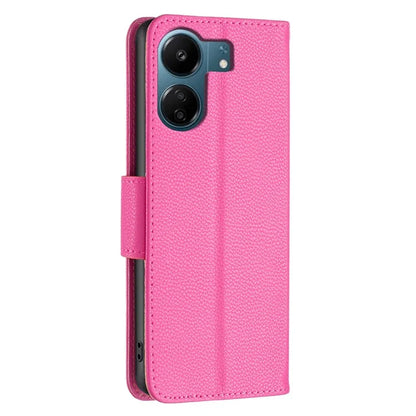 For Xiaomi Redmi 13C 4G / Poco C65 4G Case Stand PU Leather Phone Cover Litchi Texture Folio Flip Shell