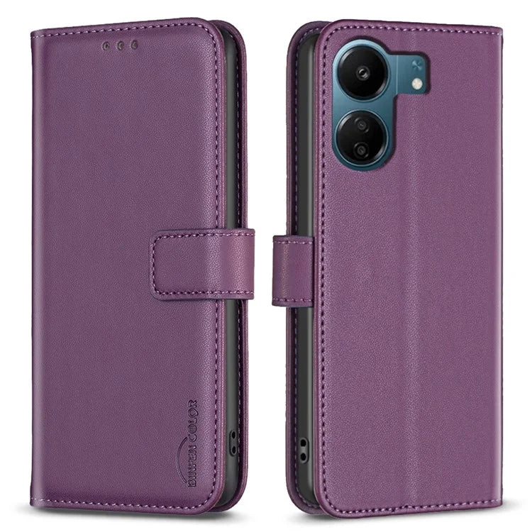 BINFEN COLOR BF17 For Xiaomi Redmi 13C 4G / Poco C65 4G Case PU Leather Horizontal Stand Phone Cover