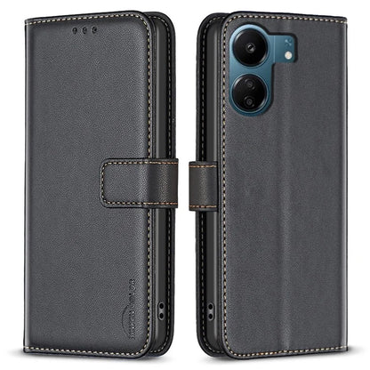 BINFEN COLOR BF17 For Xiaomi Redmi 13C 4G / Poco C65 4G Case PU Leather Horizontal Stand Phone Cover