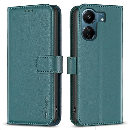 BINFEN COLOR BF17 For Xiaomi Redmi 13C 4G / Poco C65 4G Case PU Leather Horizontal Stand Phone Cover