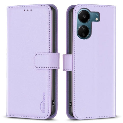 BINFEN COLOR BF17 For Xiaomi Redmi 13C 4G / Poco C65 4G Case PU Leather Horizontal Stand Phone Cover