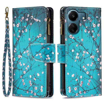 BF03 For Xiaomi Redmi 13C 4G / Poco C65 4G Case Zipper Wallet Leather Stand Cellphone Cover