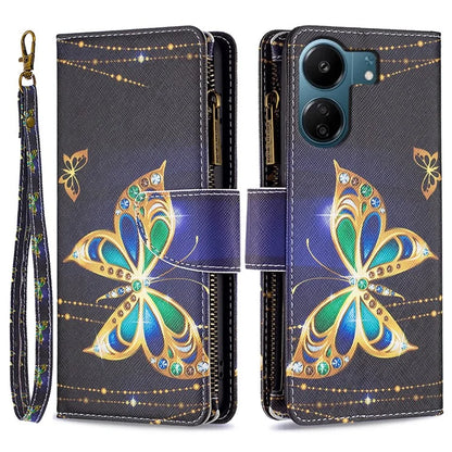 BF03 For Xiaomi Redmi 13C 4G / Poco C65 4G Case Zipper Wallet Leather Stand Cellphone Cover