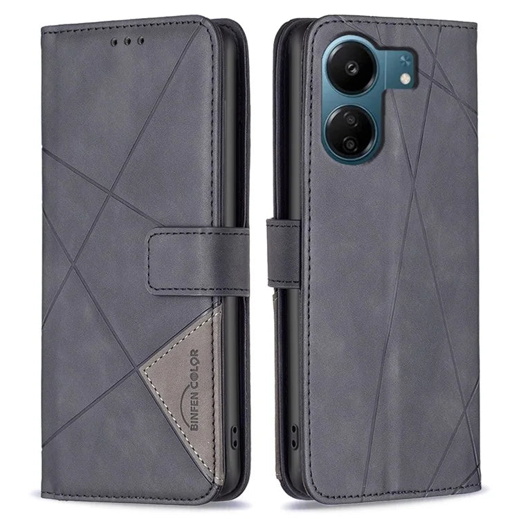 BINFEN COLOR BF05 For Xiaomi Redmi 13C 4G / Poco C65 4G Case Wallet Phone Cover Shockproof PU Leather Shell