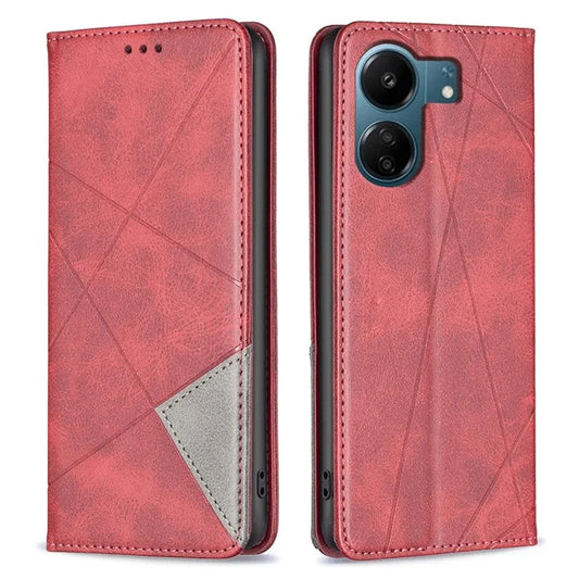 For Xiaomi Redmi 13C 4G / Poco C65 4G Case PU Leather Phone Cover Anti-Scratch Shell with Card Slots