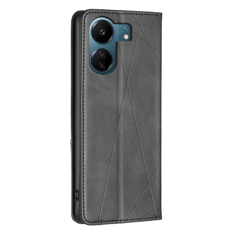 For Xiaomi Redmi 13C 4G / Poco C65 4G Case PU Leather Phone Cover Anti-Scratch Shell with Card Slots