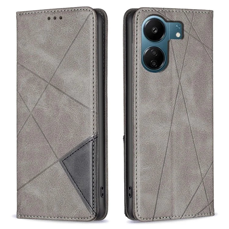 For Xiaomi Redmi 13C 4G / Poco C65 4G Case PU Leather Phone Cover Anti-Scratch Shell with Card Slots